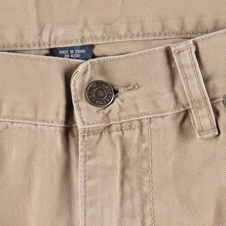 Ralph Lauren 650 STRAIGHT Chino Pants, Men's Size W36 (approx.) cotton beige type brown Vintage Second Hand