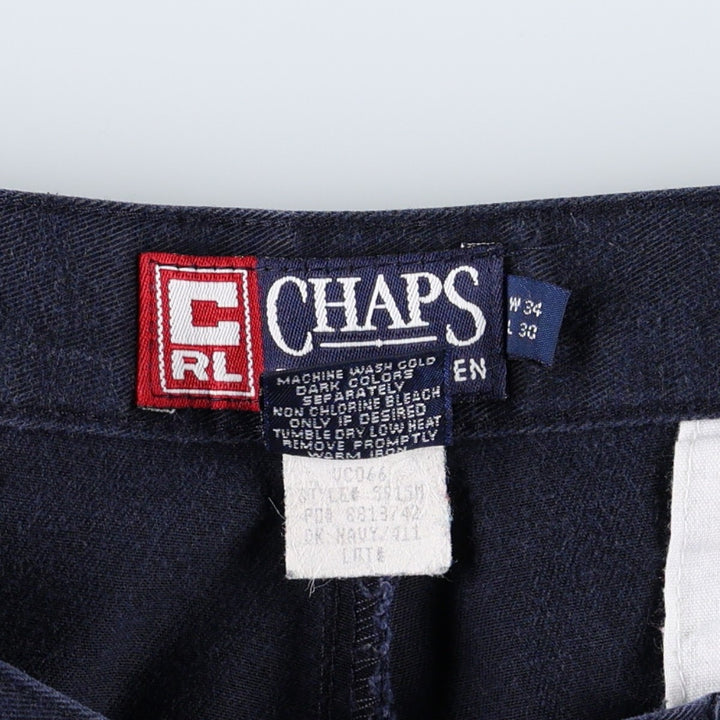 Ralph Lauren CHAPS Chino Pants, Men's W33 (approx.) cotton navy blue type Vintage Second Hand