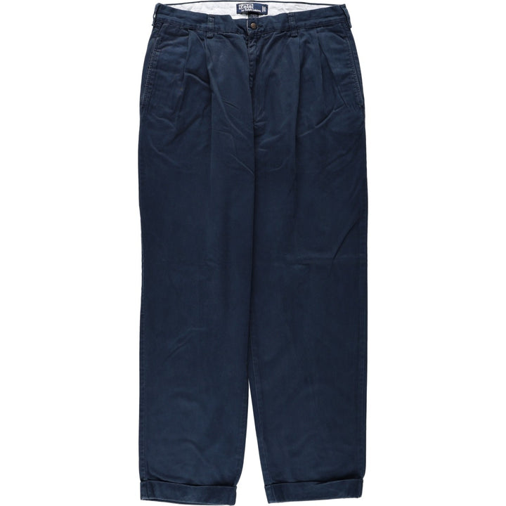 Ralph Lauren POLO by Ralph Lauren HAMMOND PANT, two-pleat chino pants, men's w35 equivalent cotton navy blue type Vintage Second Hand