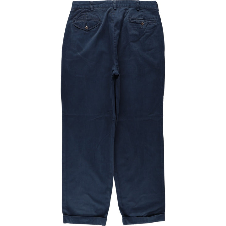 Ralph Lauren POLO by Ralph Lauren HAMMOND PANT, two-pleat chino pants, men's w35 equivalent cotton navy blue type Vintage Second Hand