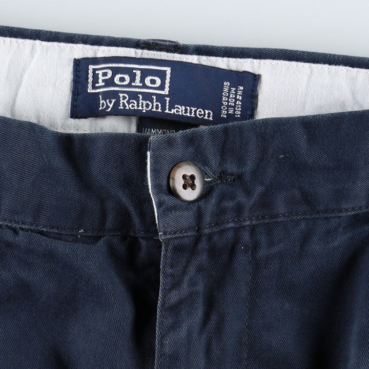 Ralph Lauren POLO by Ralph Lauren HAMMOND PANT, two-pleat chino pants, men's w35 equivalent cotton navy blue type Vintage Second Hand