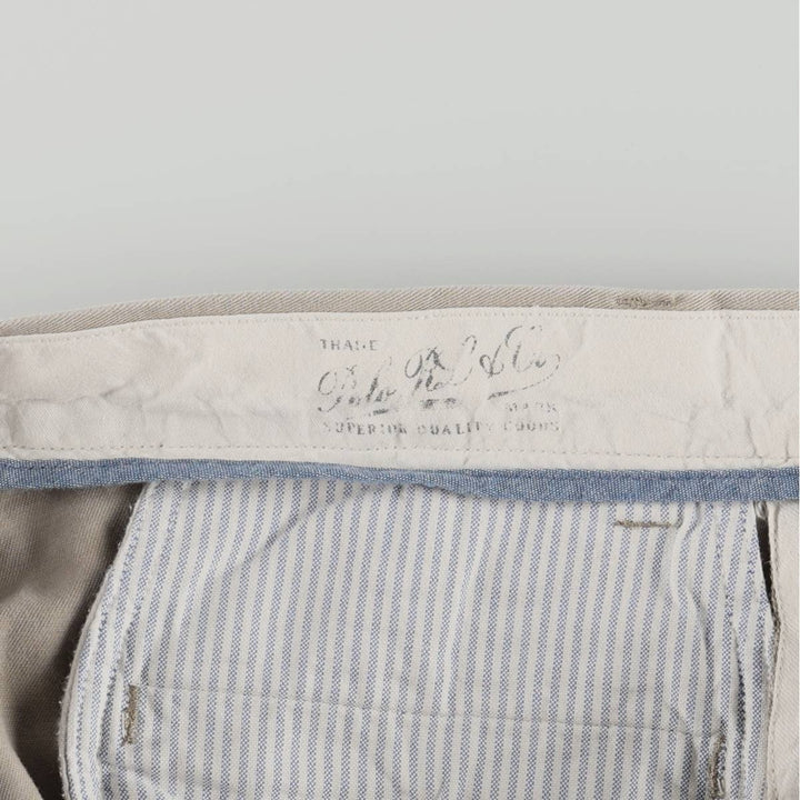 Ralph Lauren POLO RALPH LAUREN CLASSIC FIT PLEATED Chino Pants, Men's Size W33 (approx.) cotton Beige type Vintage Second Hand