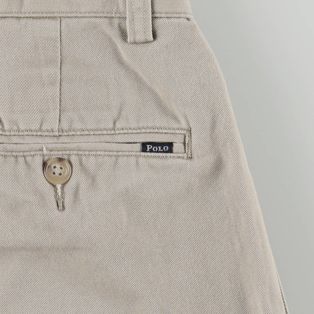 Ralph Lauren POLO RALPH LAUREN CLASSIC FIT PLEATED Chino Pants, Men's Size W33 (approx.) cotton Beige type Vintage Second Hand