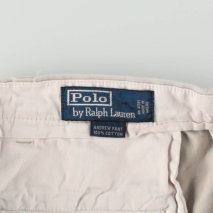 Ralph Lauren Polo by Ralph Lauren ANDREW PANT Two-Pleat Chino Pants Men's W31 (approx.) cotton Beige type Vintage Second Hand