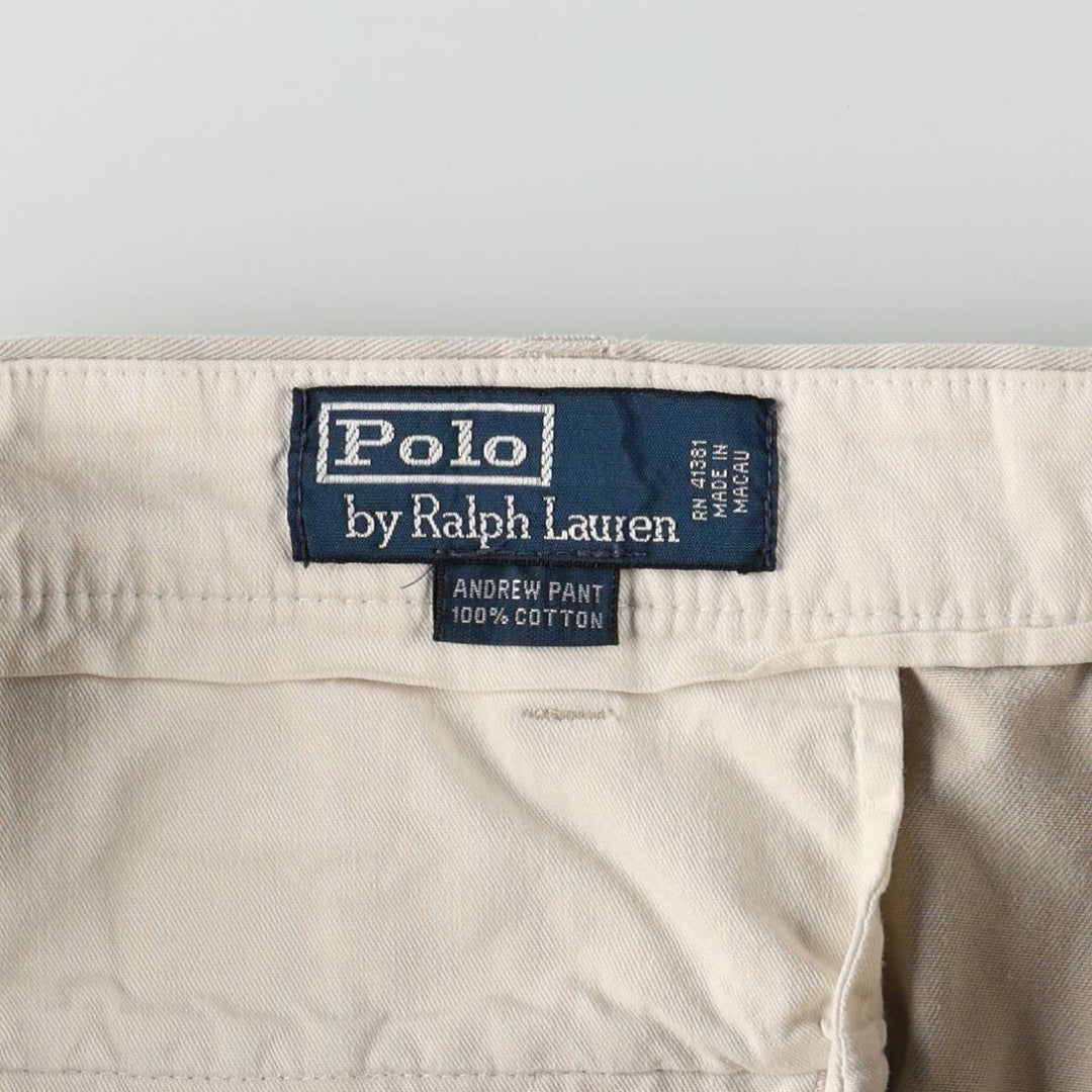 Ralph Lauren Polo by Ralph Lauren ANDREW PANT Two-pleat Chino Pants Men's W35 equivalent cotton Beige type Vintage Second Hand