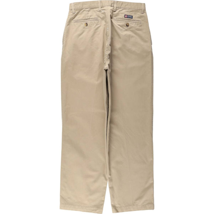 Ralph Lauren CHAPS Two-Pleat Chino Pants, Men's Size W34 (approx.) cotton beige type brown Vintage Second Hand