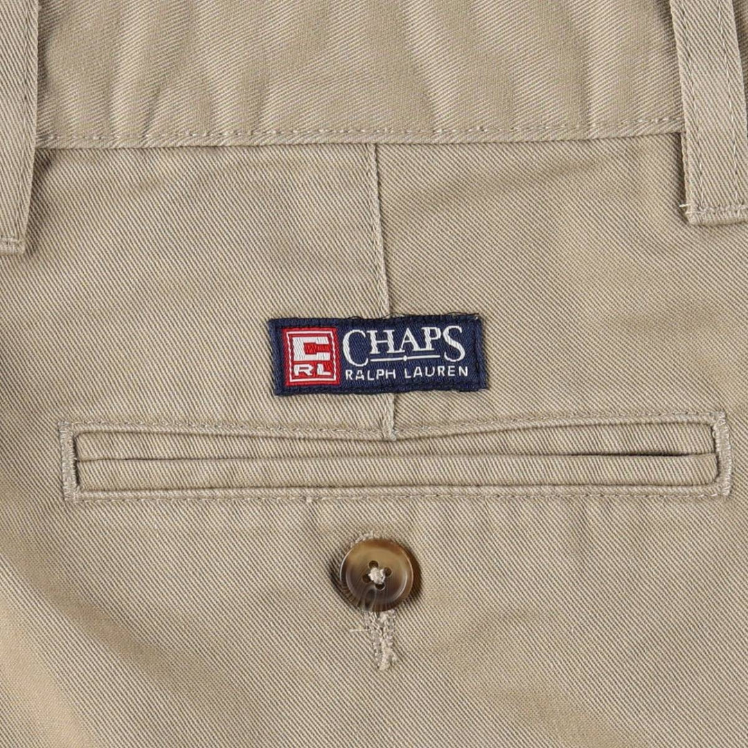 Ralph Lauren CHAPS Two-Pleat Chino Pants, Men's Size W34 (approx.) cotton beige type brown Vintage Second Hand