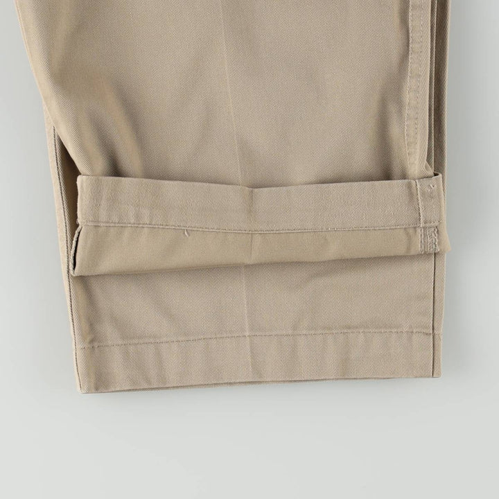 Ralph Lauren CHAPS Two-Pleat Chino Pants, Men's Size W34 (approx.) cotton beige type brown Vintage Second Hand