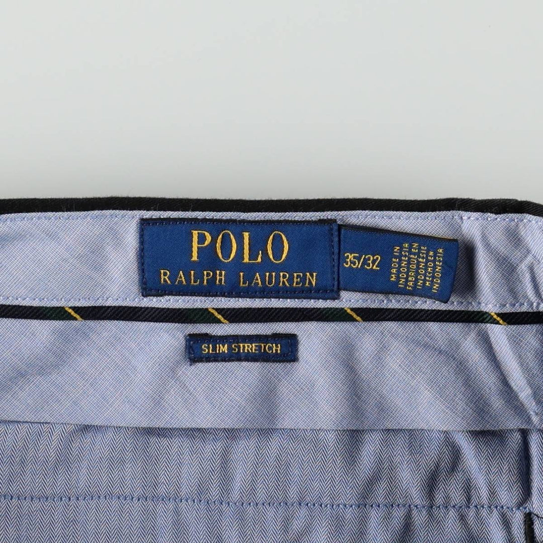 Ralph Lauren POLO RALPH LAUREN Slim Fit Chino Pants, Men's Size W35 (approx.) cotton black type Vintage Second Hand