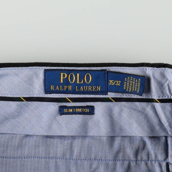 Ralph Lauren POLO RALPH LAUREN Slim Fit Chino Pants, Men's Size W35 (approx.) cotton black type Vintage Second Hand