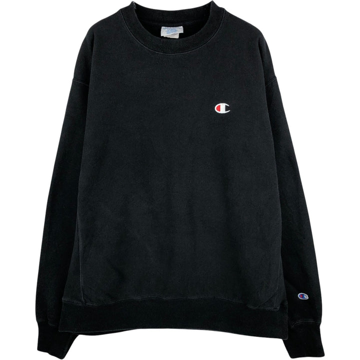 Champion REVERSE WEAVE Reverse Weave One Point Logo Sweatshirt Trainer Men's L size cotton black type Vintage Second Hand