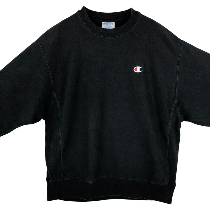 Champion REVERSE WEAVE Reverse Weave One Point Logo Sweatshirt Trainer Men's L size cotton black type Vintage Second Hand