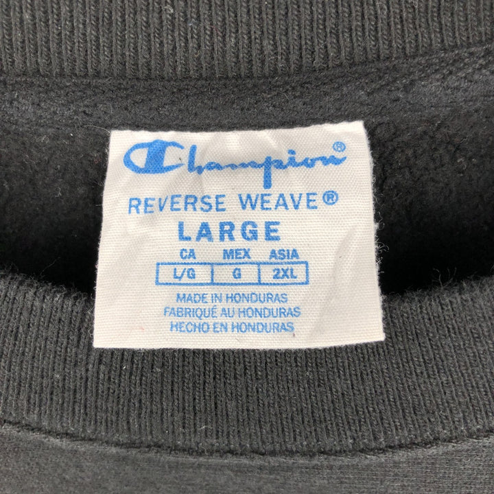 Champion REVERSE WEAVE Reverse Weave One Point Logo Sweatshirt Trainer Men's L size cotton black type Vintage Second Hand