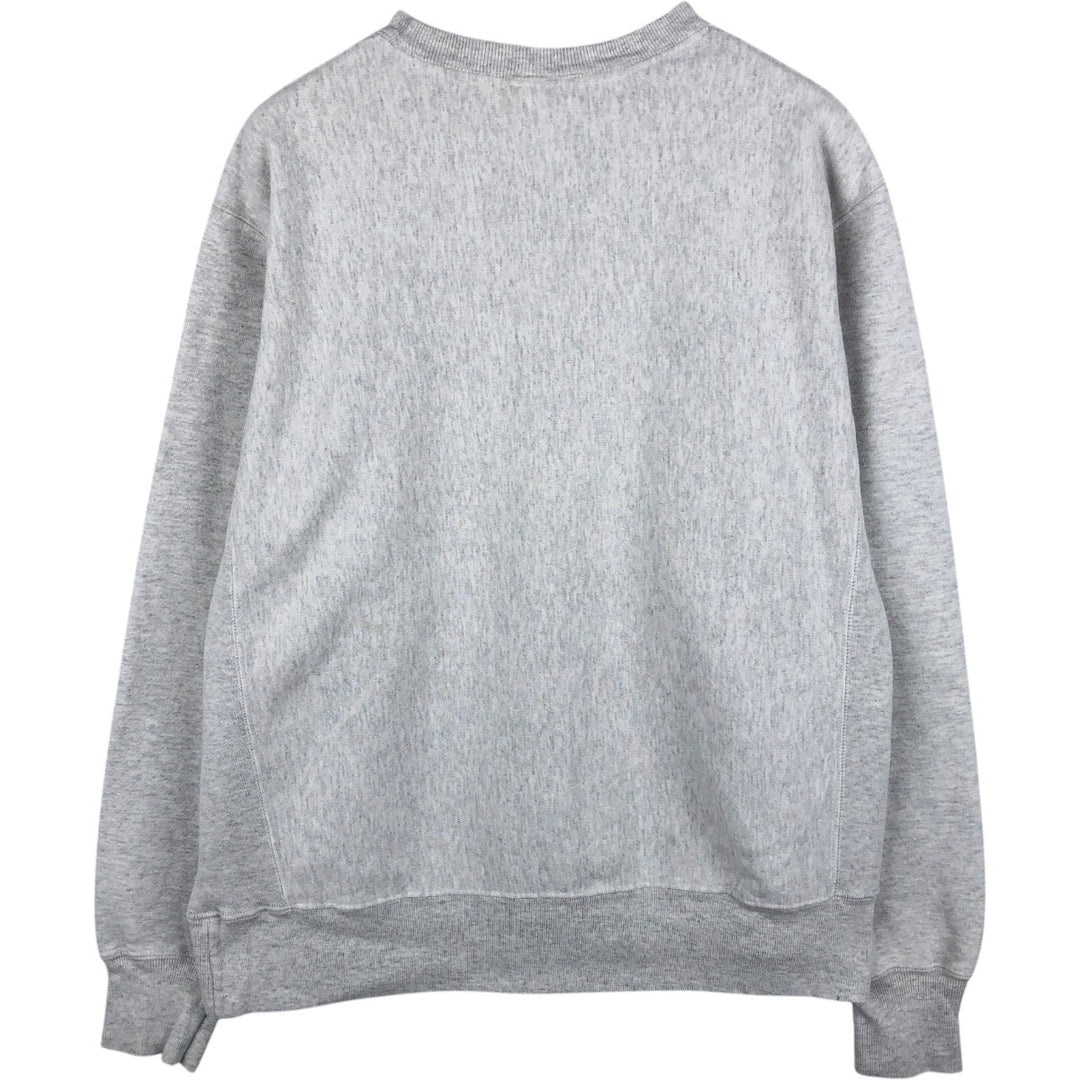 Champion REVERSE WEAVE Advertising Print Sweatshirt (Men's Size M) unclear gray type Vintage Second Hand