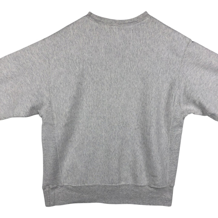 Champion REVERSE WEAVE Advertising Print Sweatshirt (Men's Size M) unclear gray type Vintage Second Hand