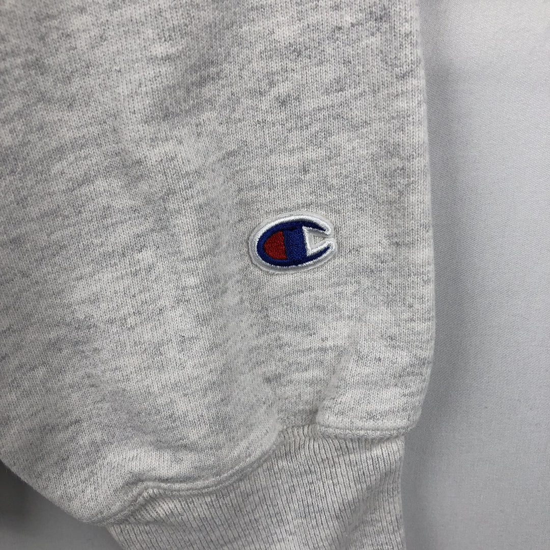 Champion REVERSE WEAVE Advertising Print Sweatshirt (Men's Size M) unclear gray type Vintage Second Hand