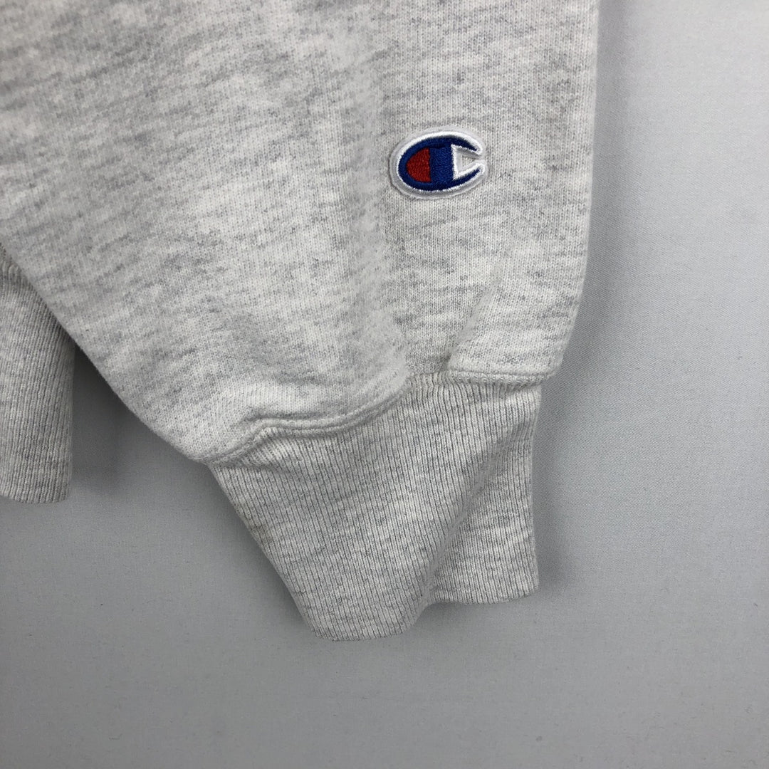 Champion REVERSE WEAVE Advertising Print Sweatshirt (Men's Size M) unclear gray type Vintage Second Hand