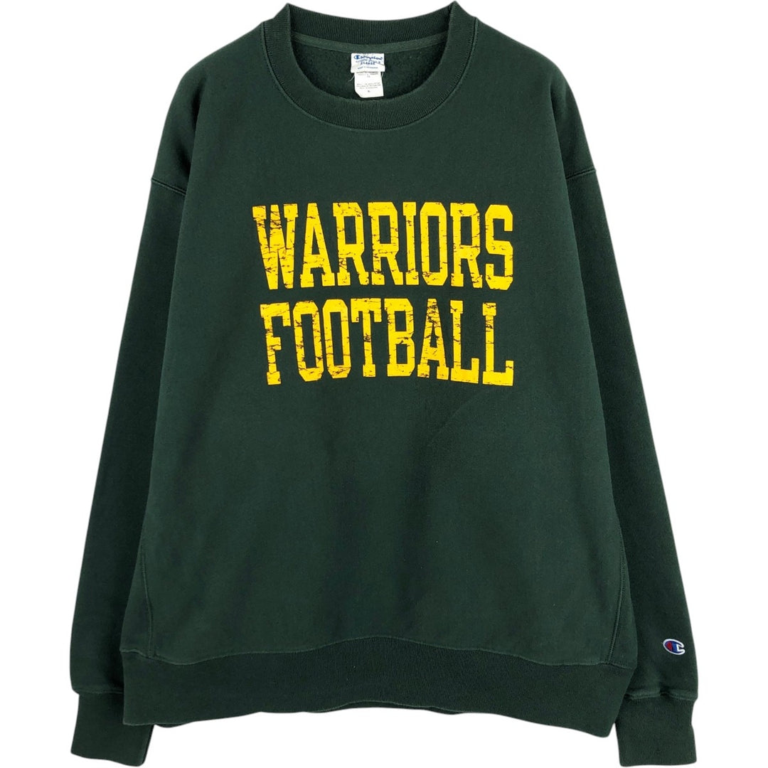 Champion REVERSE WEAVE Printed Sweatshirt, Crew Neck cotton green type Vintage Second Hand