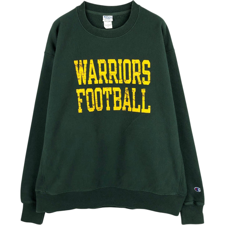 Champion REVERSE WEAVE Printed Sweatshirt, Crew Neck cotton green type Vintage Second Hand