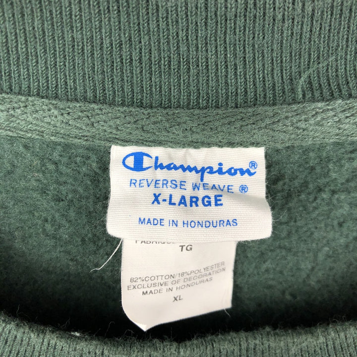 Champion REVERSE WEAVE Printed Sweatshirt, Crew Neck cotton green type Vintage Second Hand