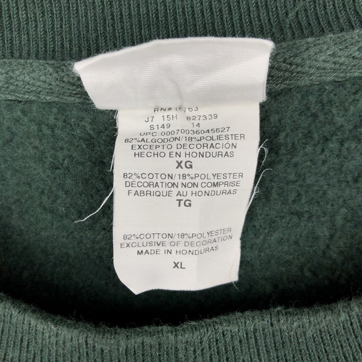 Champion REVERSE WEAVE Printed Sweatshirt, Crew Neck cotton green type Vintage Second Hand