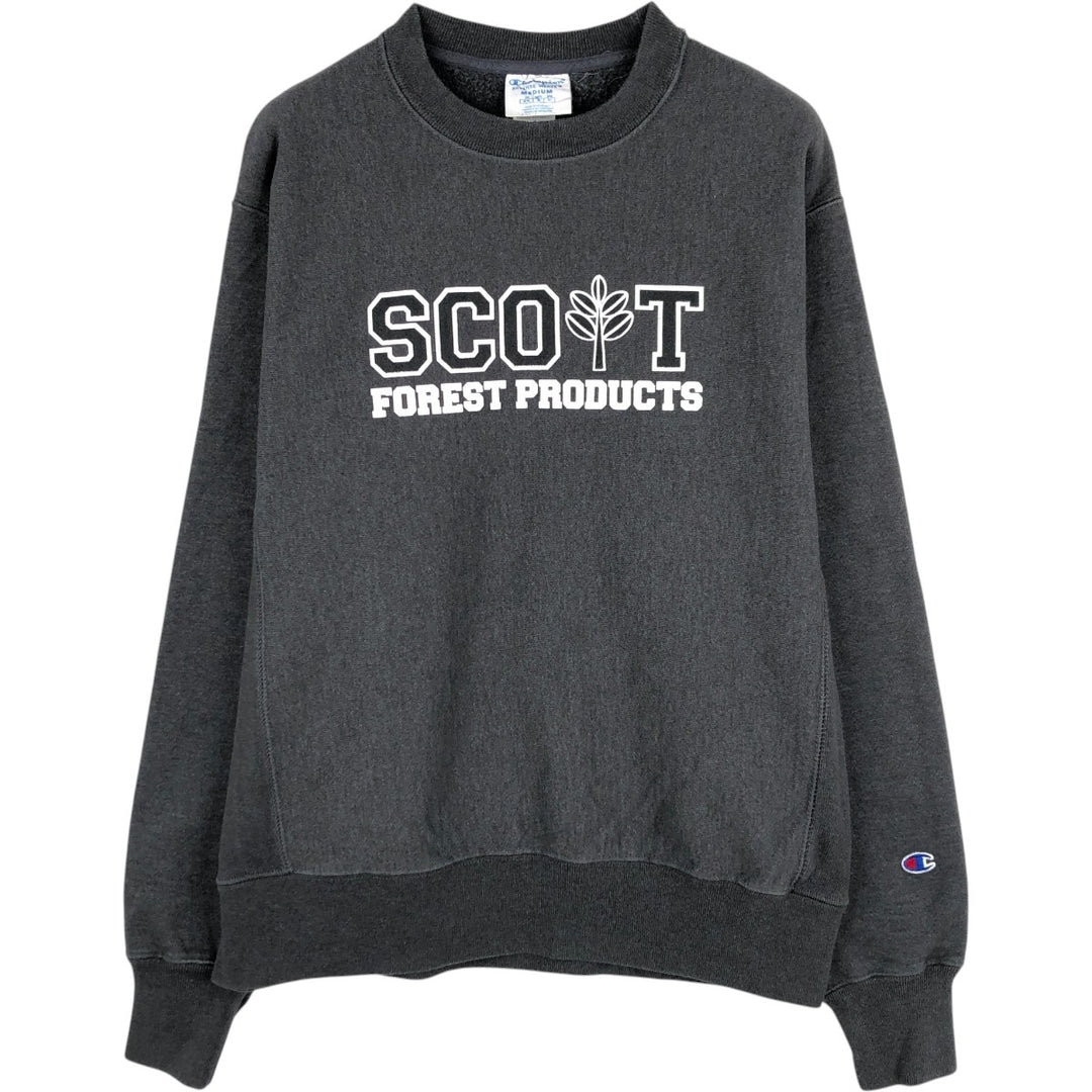 Champion REVERSE WEAVE Reverse Weave Printed Sweatshirt Trainer Men's M size cotton Charcoal Vintage Second Hand