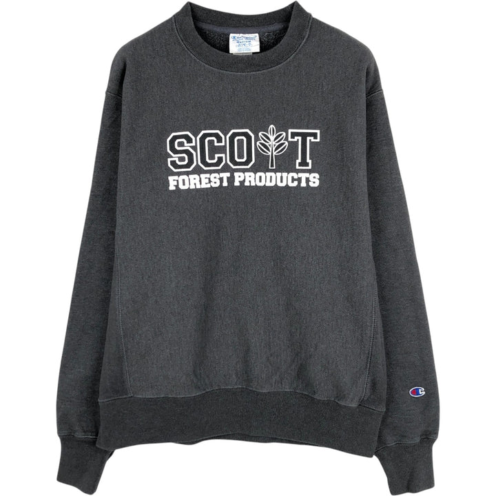 Champion REVERSE WEAVE Reverse Weave Printed Sweatshirt Trainer Men's M size cotton Charcoal Vintage Second Hand