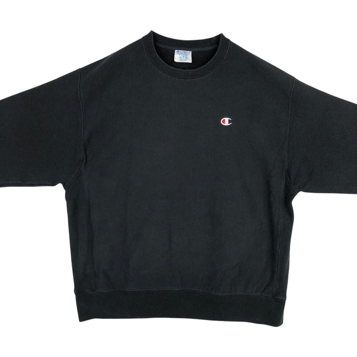 Champion REVERSE WEAVE Reverse Weave One-Point Logo Sweatshirt, Men's XL cotton black type Vintage Second Hand