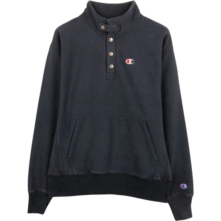 2000'S Champion Reverse Weave One-Point Logo Sweatshirt, Men's Size L cotton black type Vintage Second Hand