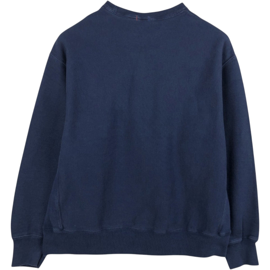 Champion REVERSE WEAVE WARM UP Plain Blank Sweatshirt (Men's Size L) cotton navy blue type Vintage Second Hand