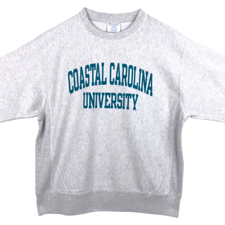 2000'S Champion Reverse Weave College Sweatshirt (Men's Size L) cotton gray type Vintage Second Hand
