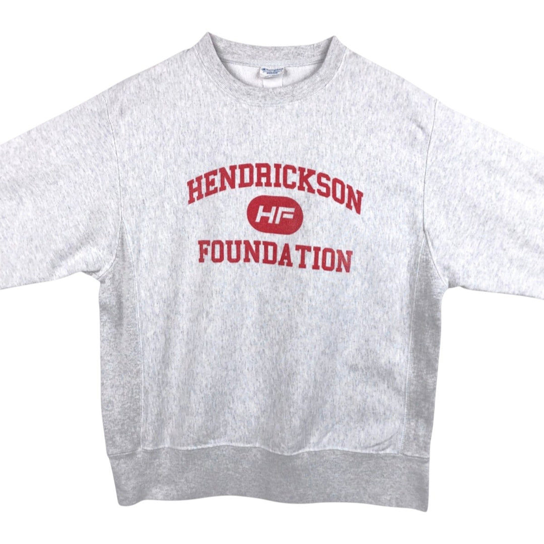Champion Reverse Weave Printed Sweatshirt, Men's Size M (approx.), Triple Print unclear gray type Vintage Second Hand