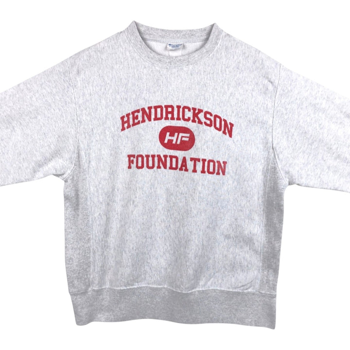 Champion Reverse Weave Printed Sweatshirt, Men's Size M (approx.), Triple Print unclear gray type Vintage Second Hand