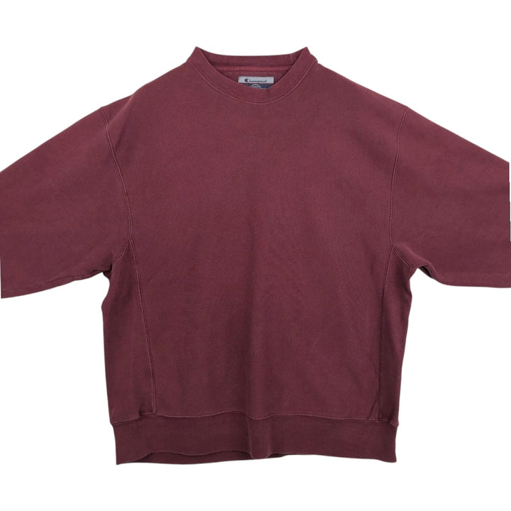 2000'S Champion Original Reverse Weave Blank Sweatshirt (Men's XL equivalent) cotton burgundy type Vintage Second Hand
