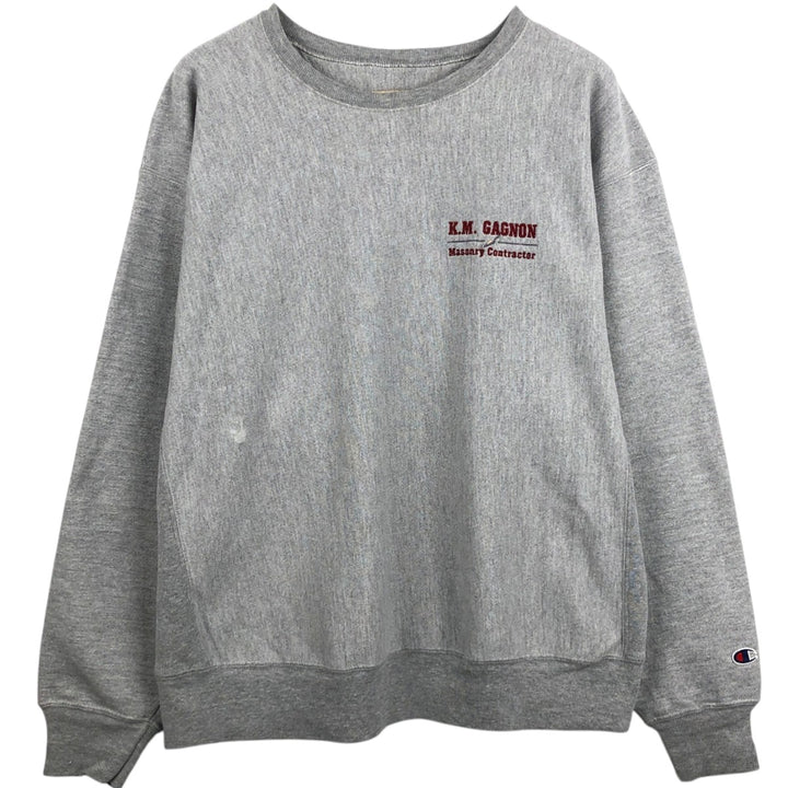 00'S Champion Premium Reverse Weave Advertising Sweatshirt Trainer Men's XL unclear gray type Vintage Second Hand