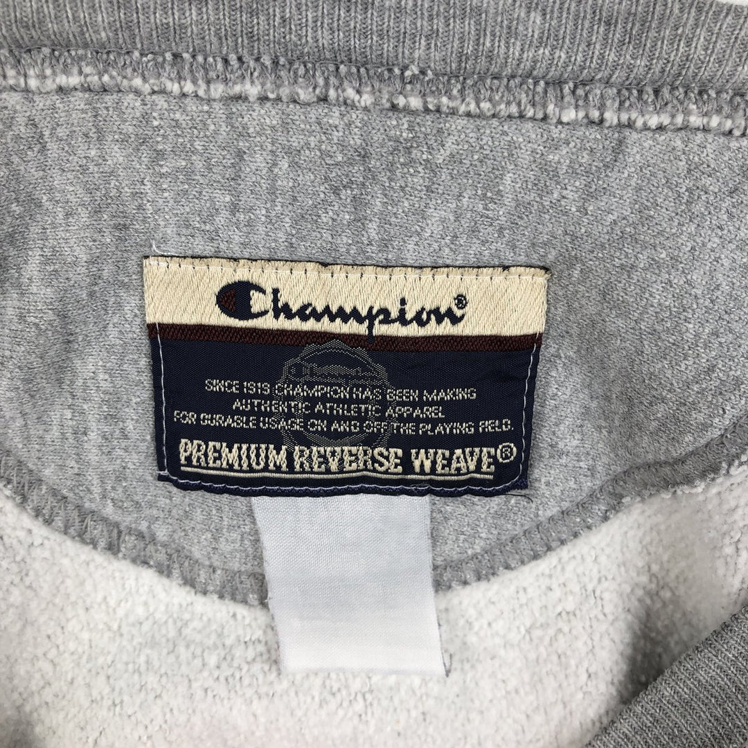 00'S Champion Premium Reverse Weave Advertising Sweatshirt Trainer Men's XL unclear gray type Vintage Second Hand