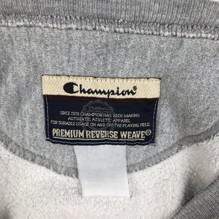 00'S Champion Premium Reverse Weave Advertising Sweatshirt Trainer Men's XL unclear gray type Vintage Second Hand