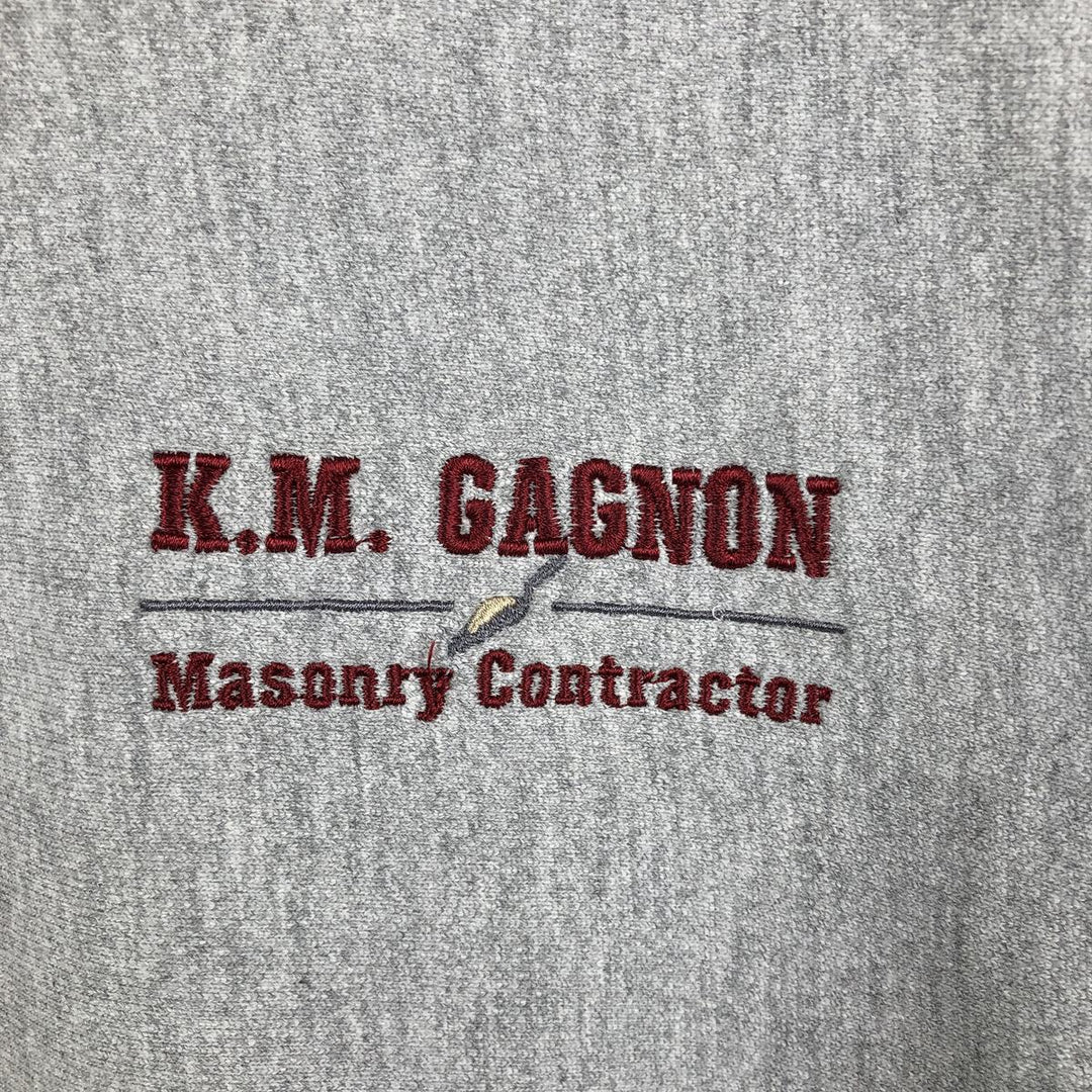 00'S Champion Premium Reverse Weave Advertising Sweatshirt Trainer Men's XL unclear gray type Vintage Second Hand