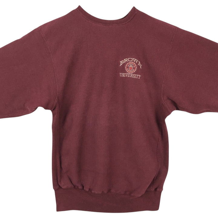 90'S Champion Reverse Weave Brown University College Sweatshirt, Made in USA, Men's XXL equivalent. cotton burgundy type Vintage Second Hand