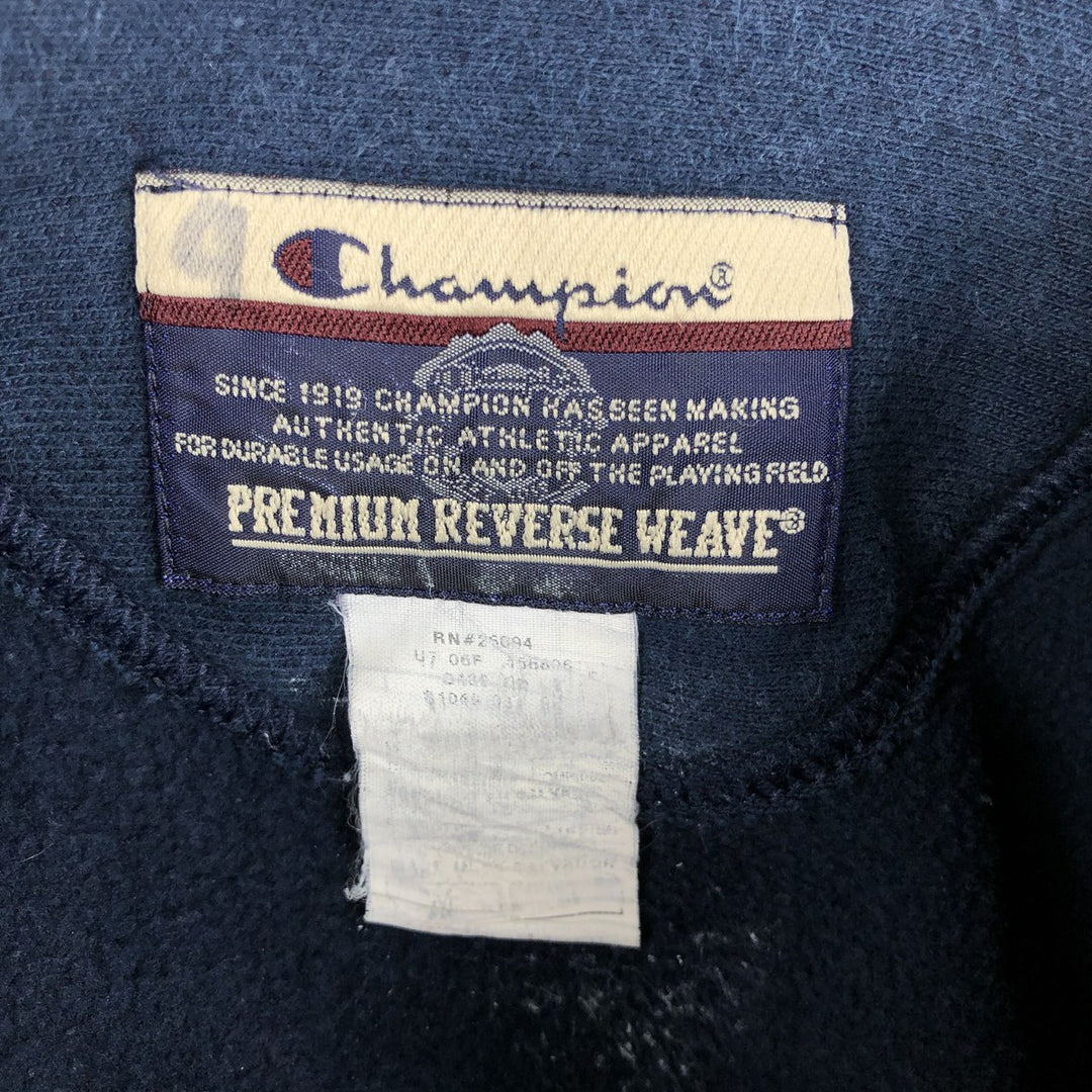 2000'S Champion Premium Reverse Weave Triple Print College Sweatshirt (Men's XL equivalent) unclear navy blue type Vintage Second Hand
