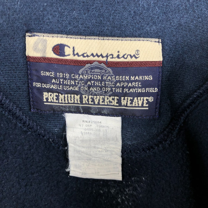 2000'S Champion Premium Reverse Weave Triple Print College Sweatshirt (Men's XL equivalent) unclear navy blue type Vintage Second Hand