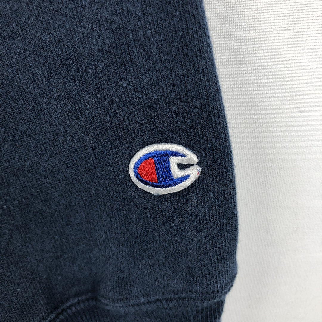 2000'S Champion Premium Reverse Weave Triple Print College Sweatshirt (Men's XL equivalent) unclear navy blue type Vintage Second Hand