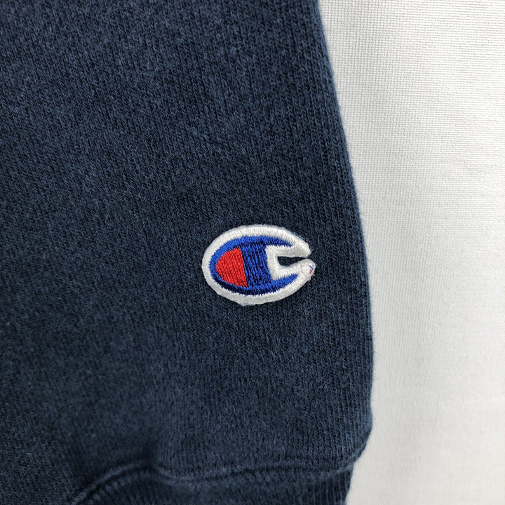 2000'S Champion Premium Reverse Weave Triple Print College Sweatshirt (Men's XL equivalent) unclear navy blue type Vintage Second Hand