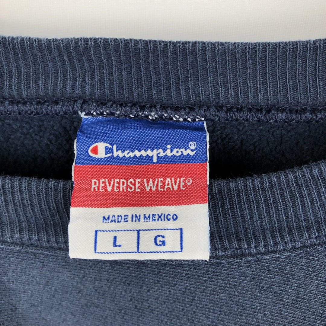 00'S Champion REVERSE WEAVE Reverse Weave College Sweatshirt Trainer Men's L size cotton navy blue type Vintage Second Hand
