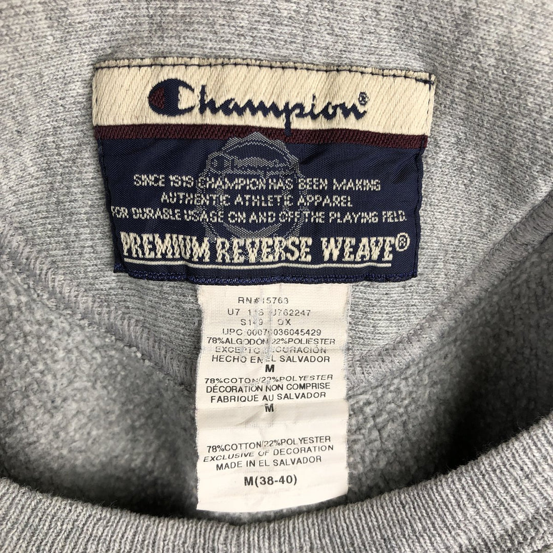 2000'S Champion Premium Reverse Weave College Sweatshirt, Men's Size Medium cotton gray type Vintage Second Hand