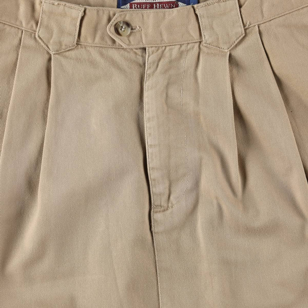 RUFF HEWN Cotton Midi-Length Two-Pleat A-Line Chino Skirt (Women's Size M) cotton Beige type Vintage Second Hand