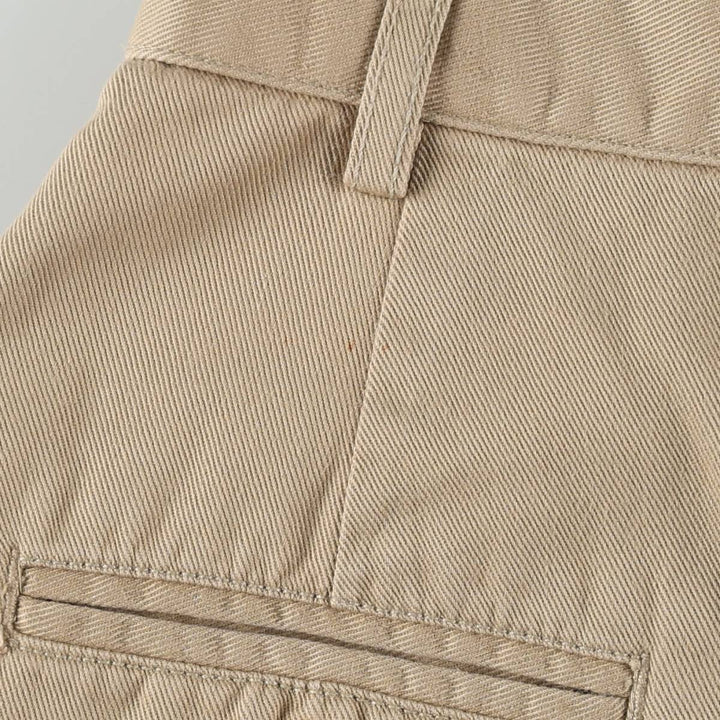 RUFF HEWN Cotton Midi-Length Two-Pleat A-Line Chino Skirt (Women's Size M) cotton Beige type Vintage Second Hand