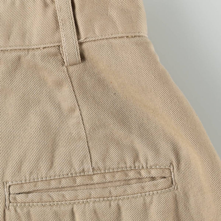 RUFF HEWN Cotton Midi-Length Two-Pleat A-Line Chino Skirt (Women's Size M) cotton Beige type Vintage Second Hand