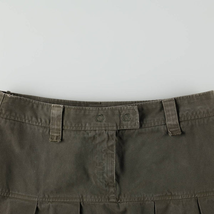 Benetton UNITED COLORS OF BENETTON Cotton Half-Length Pleated Chino Skirt, Women's Size L (approx.) unclear Khaki type Vintage Second Hand