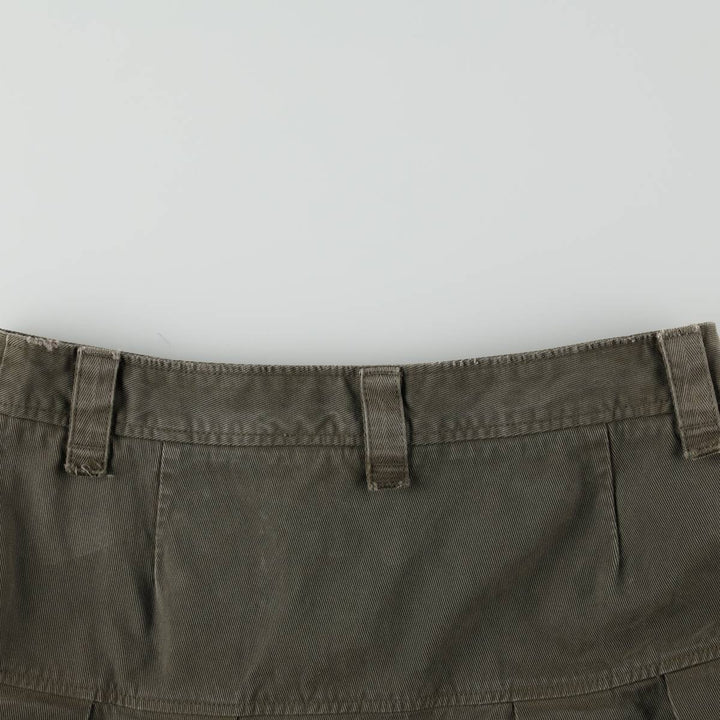 Benetton UNITED COLORS OF BENETTON Cotton Half-Length Pleated Chino Skirt, Women's Size L (approx.) unclear Khaki type Vintage Second Hand